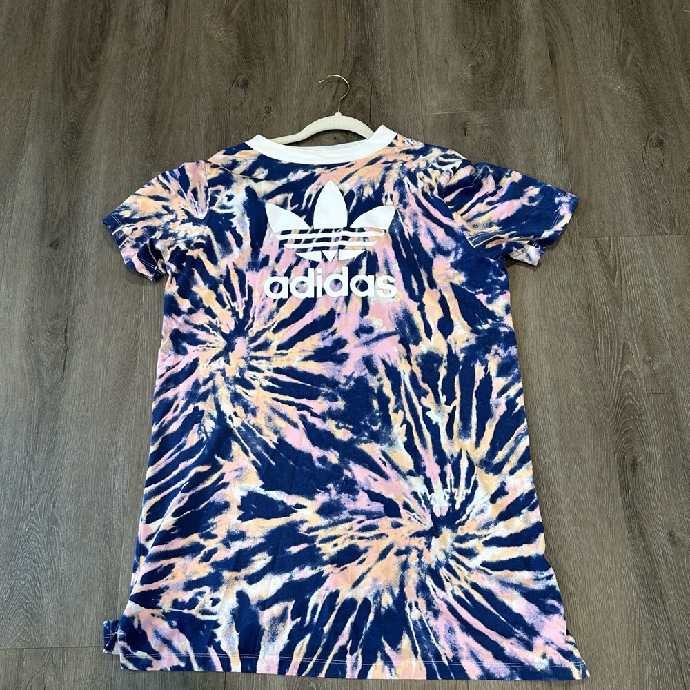 Adidas T shirt dress tye dye